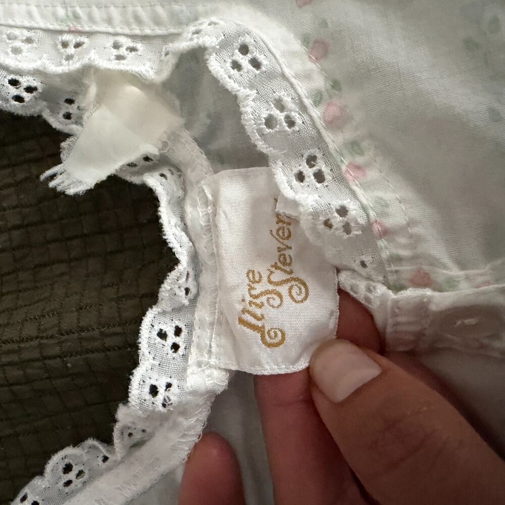 Vintage Ilise Stevens Cotton Nightgown Size Medium Cottagecore Floral White - Picture 8 of 8
